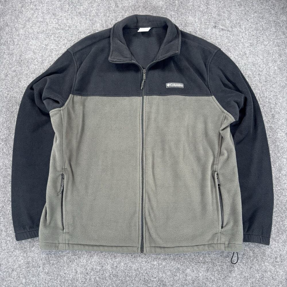 Columbia Men’s XL Full Zip Fleece Jacket Two Tone Gray Black WM3220